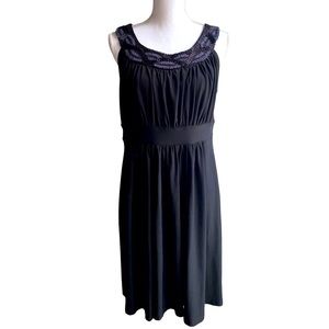 HAANI DRESS WITH BEADED NECKLINE